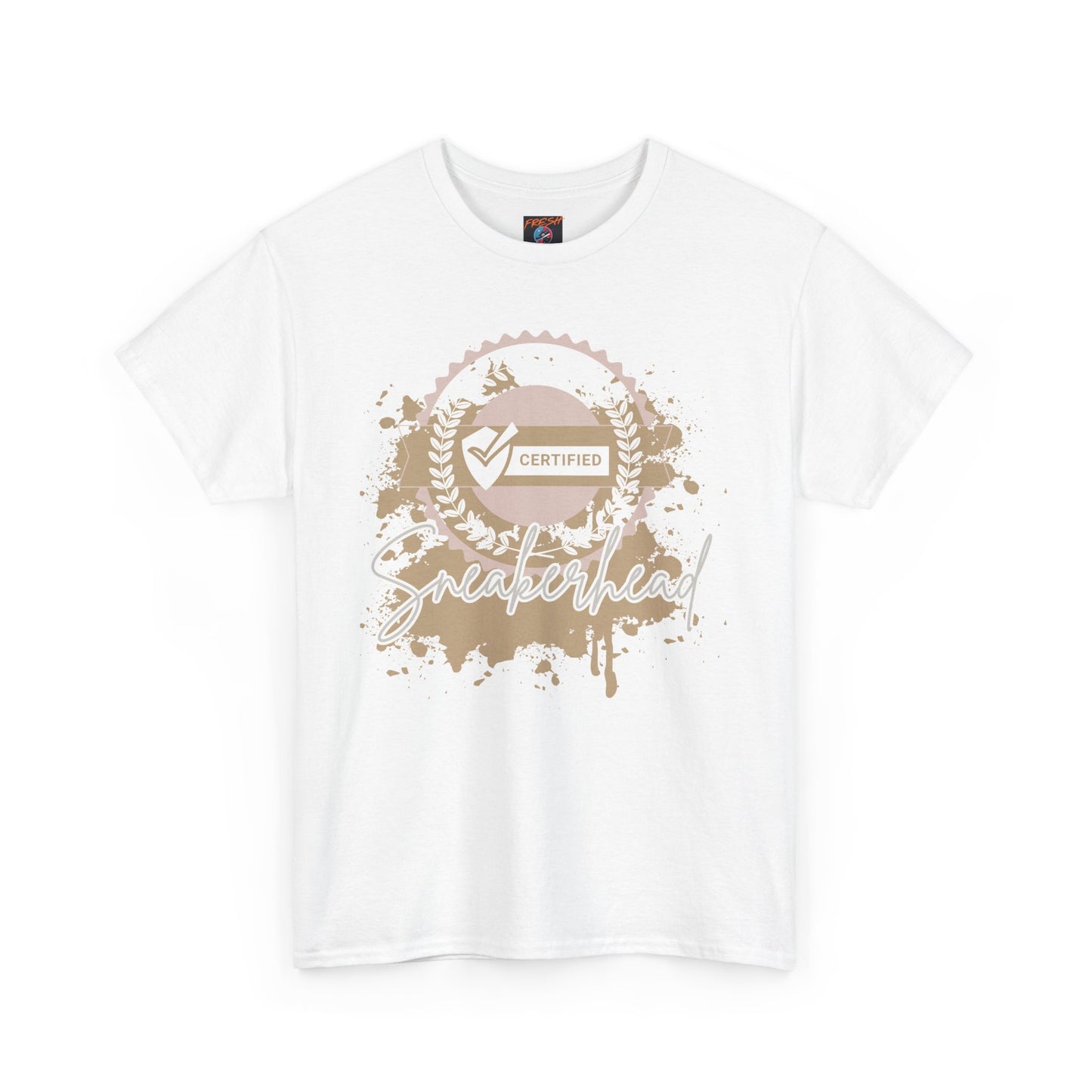 Certified Sneakerhead Tee - Unisex Heavy Cotton T-Shirt for Nike Air Force 1 Fans, Badge-Inspired Design, Beige & Cream, Streetwear Edge,