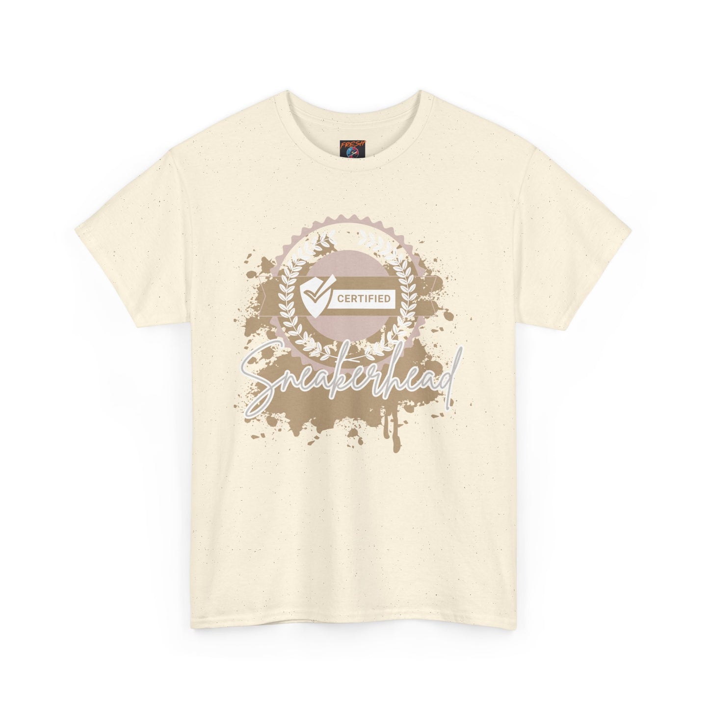 Certified Sneakerhead Tee - Unisex Heavy Cotton T-Shirt for Nike Air Force 1 Fans, Badge-Inspired Design, Beige & Cream, Streetwear Edge,