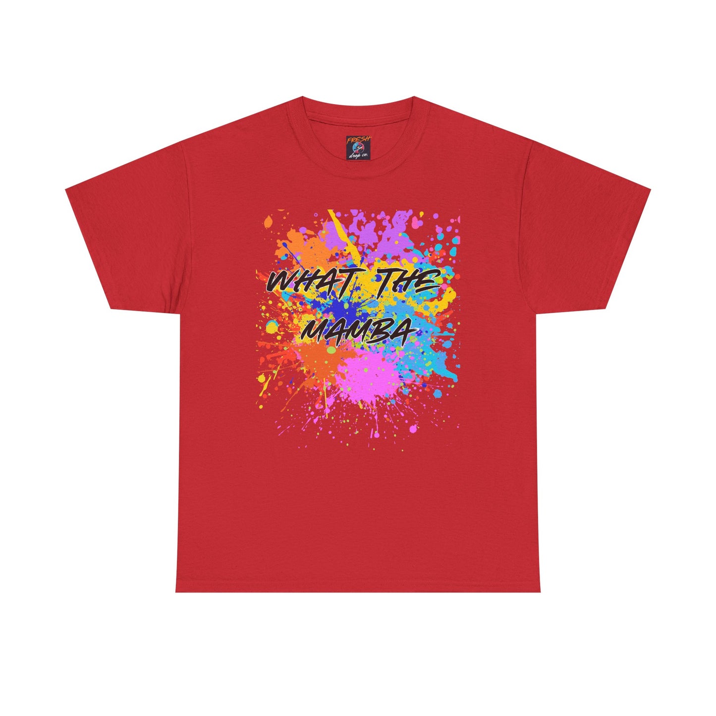 What The Mamba Color Splash Graphic Tee, Unisex Heavy Cotton T-Shirt for Sneakerheads and Hoop Fans, Purple Orange Blue Pink Tee, Basketball