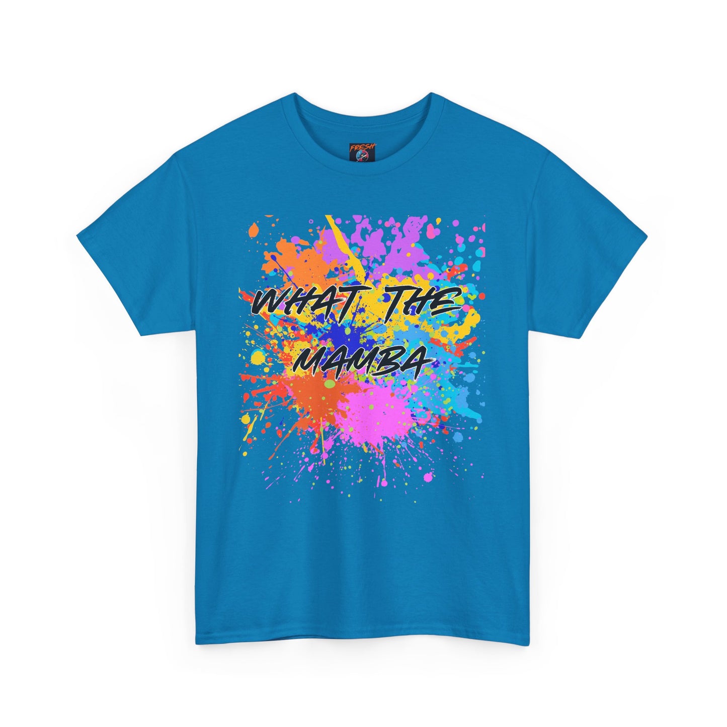 What The Mamba Color Splash Graphic Tee, Unisex Heavy Cotton T-Shirt for Sneakerheads and Hoop Fans, Purple Orange Blue Pink Tee, Basketball
