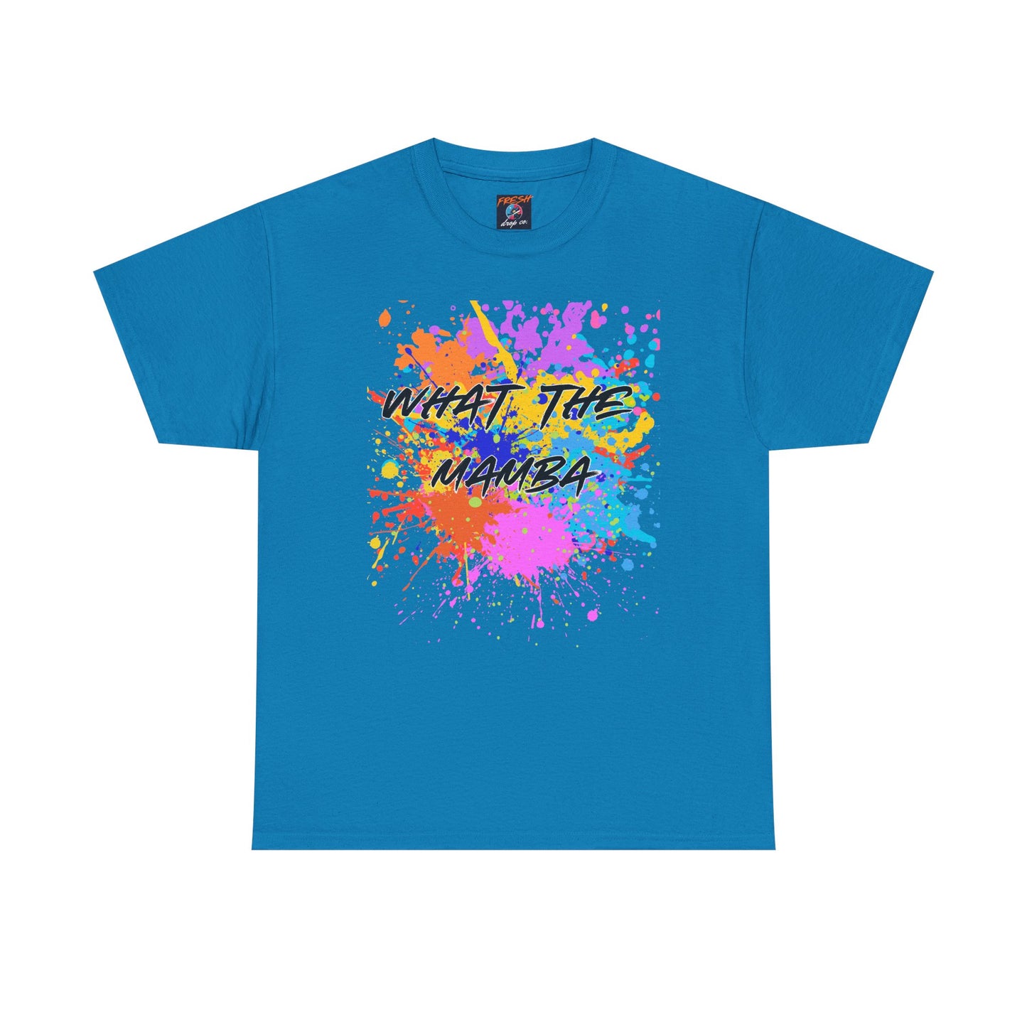What The Mamba Color Splash Graphic Tee, Unisex Heavy Cotton T-Shirt for Sneakerheads and Hoop Fans, Purple Orange Blue Pink Tee, Basketball
