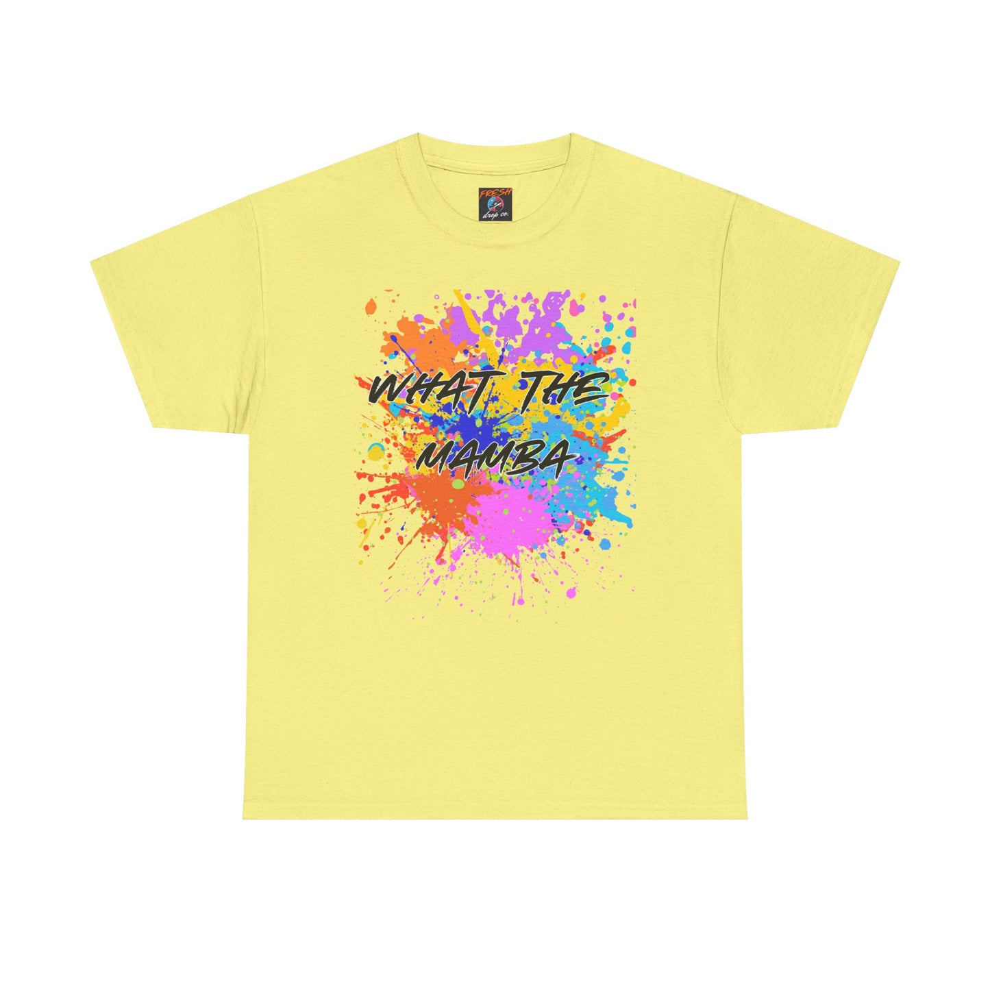 What The Mamba Color Splash Graphic Tee, Unisex Heavy Cotton T-Shirt for Sneakerheads and Hoop Fans, Purple Orange Blue Pink Tee, Basketball