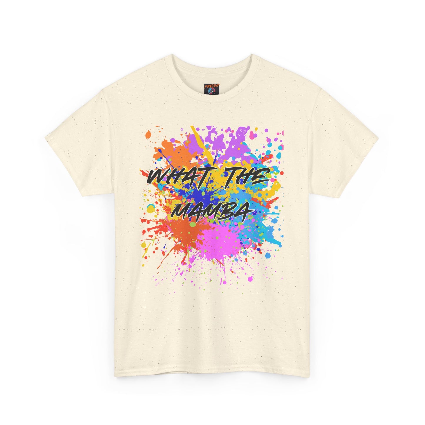 What The Mamba Color Splash Graphic Tee, Unisex Heavy Cotton T-Shirt for Sneakerheads and Hoop Fans, Purple Orange Blue Pink Tee, Basketball