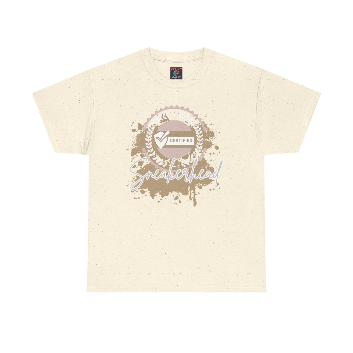 Certified Sneakerhead Tee - Unisex Heavy Cotton T-Shirt for Nike Air Force 1 Fans, Badge-Inspired Design, Beige & Cream, Streetwear Edge,