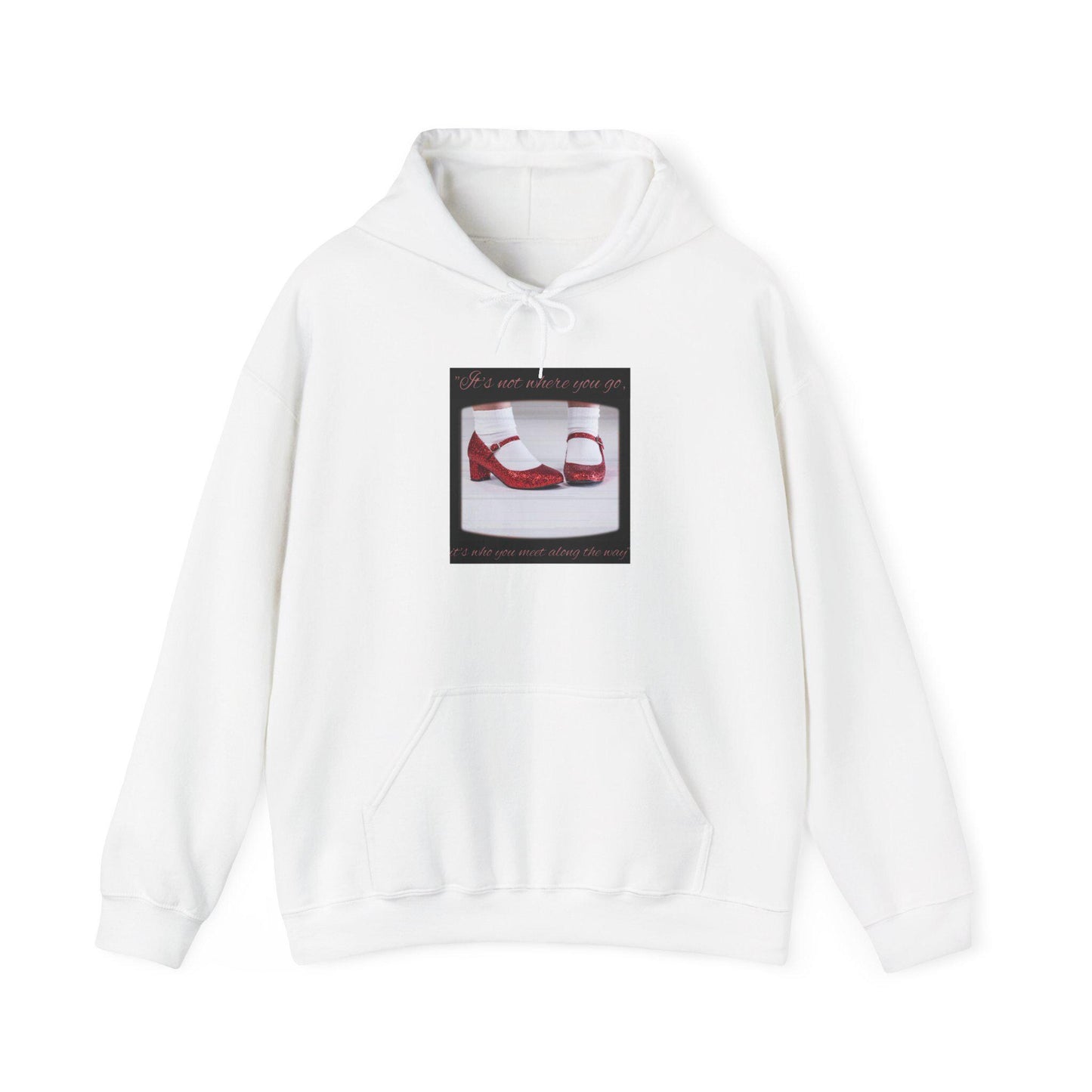 Wizard of Oz Inspired Hooded Sweatshirt, Ruby Red Slippers Design, Cozy and Stylish Unisex Hoodie for Sneakerheads and Fans of Classic