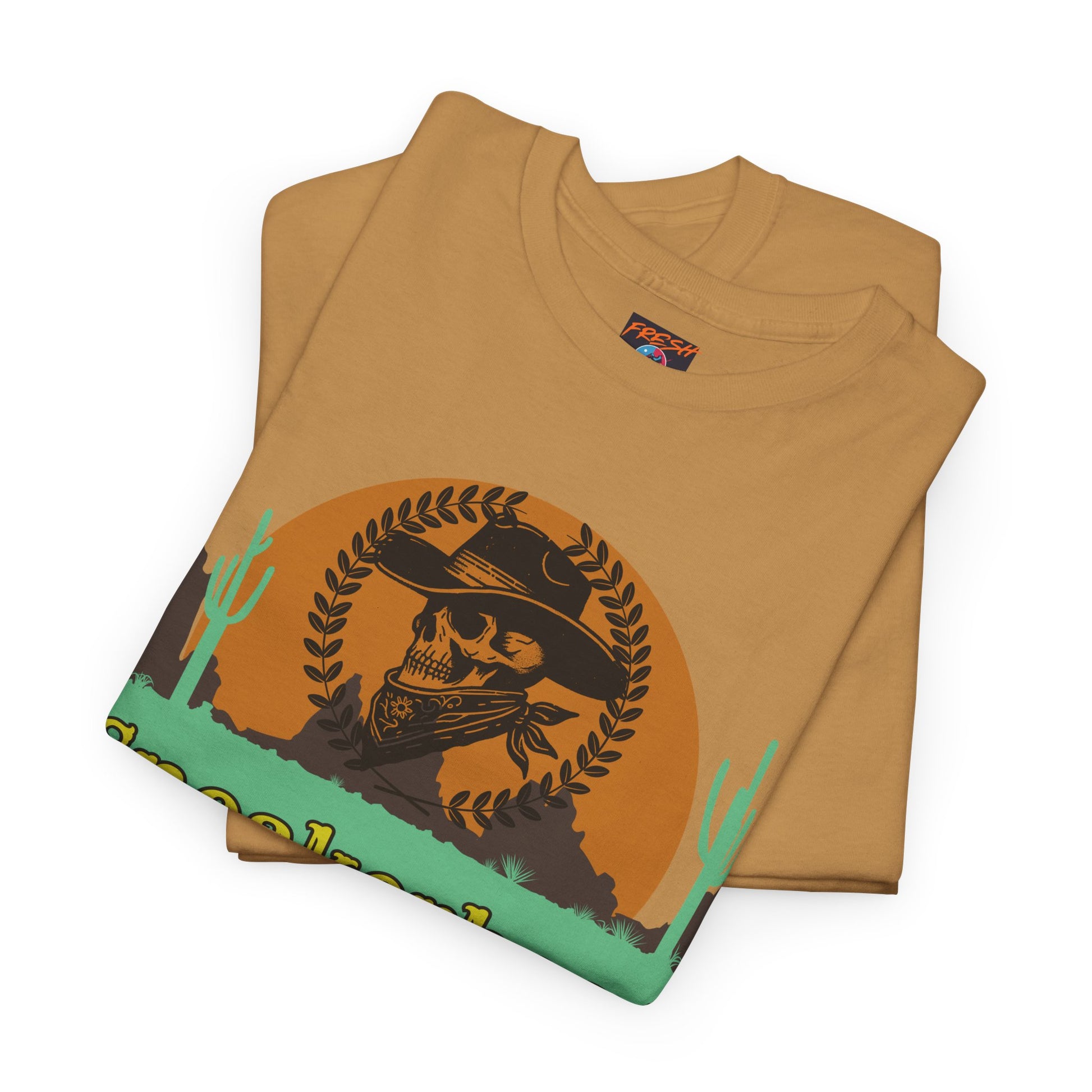 Outlaw graphic tee with laurel crown and cowboy theme – sneaker match for SB Dunk BHM