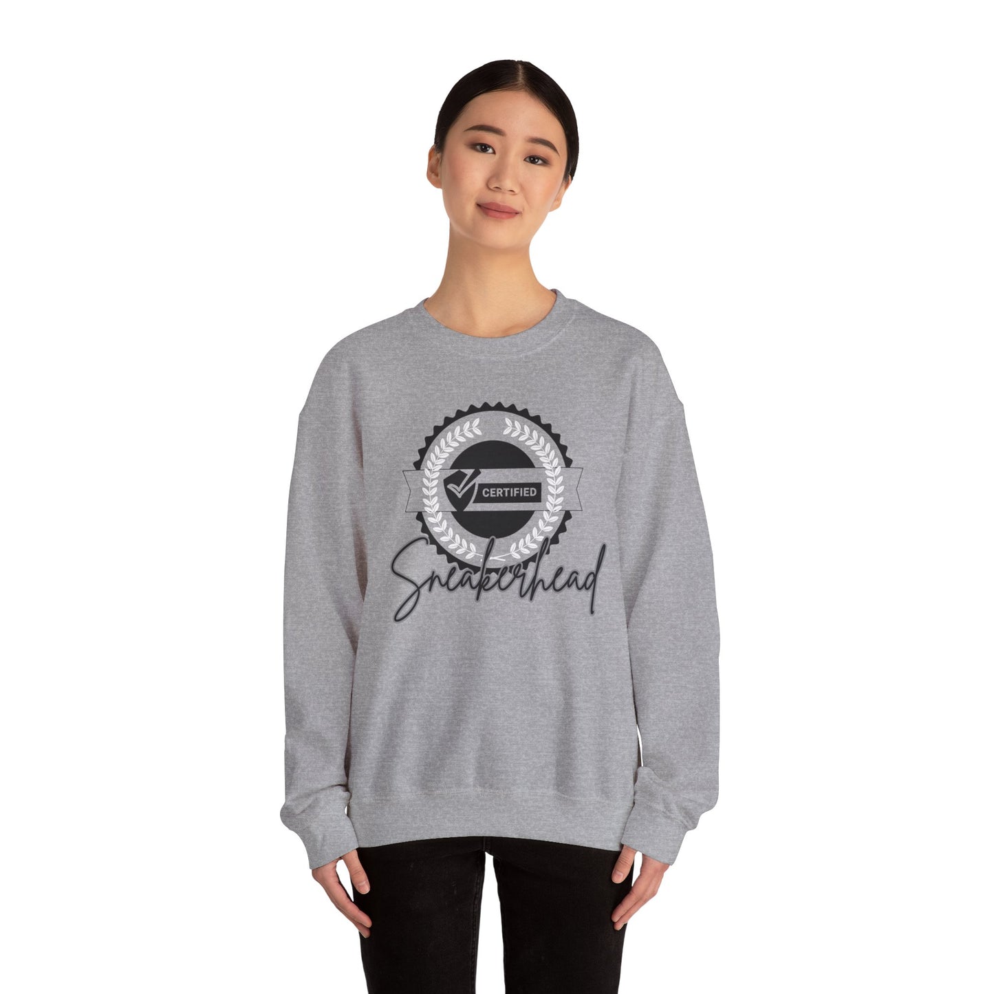 Sneakerhead Laurel Crewneck Sweatshirt - Must-Have for Streetwear Enthusiasts, Unisex Sweatshirt, Sneaker Lover Gift, Black and White