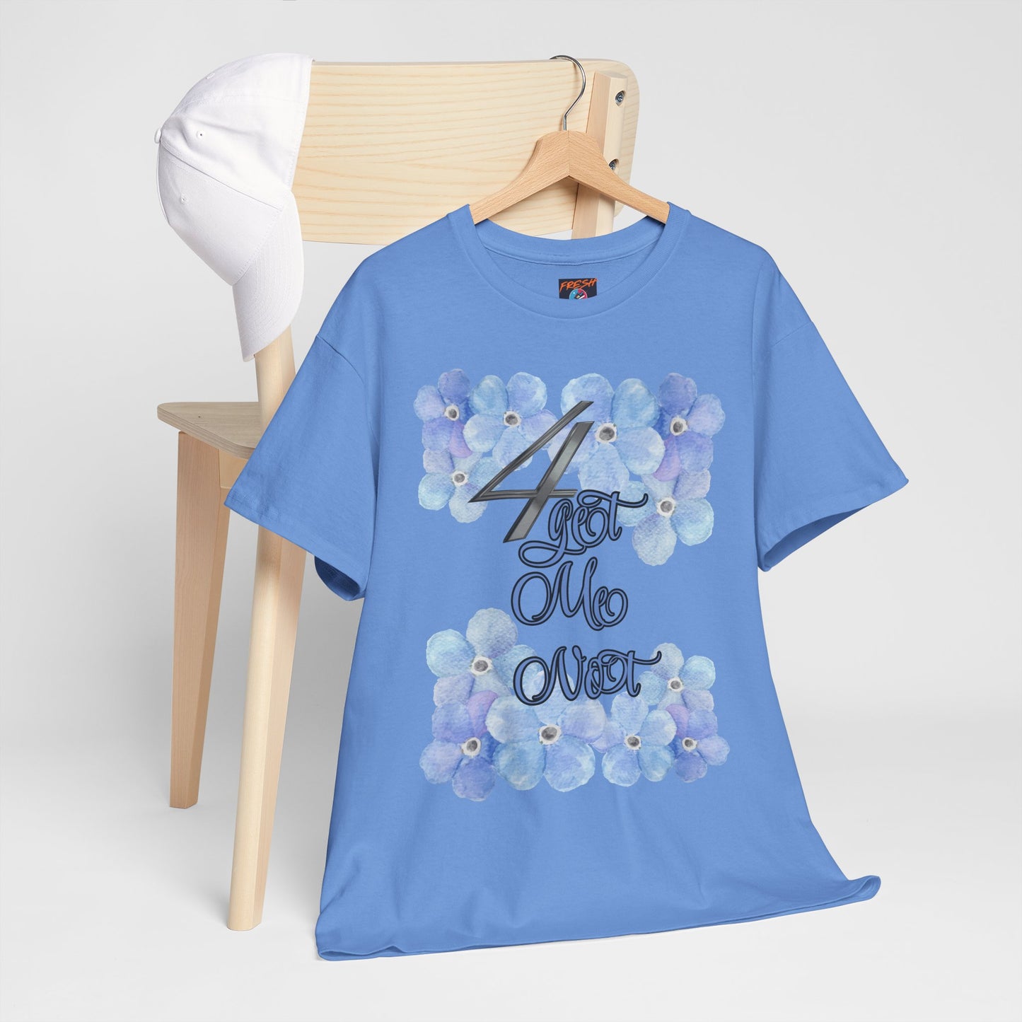 Front view of floral graphic tee matching Jordan 4 Forget Me Not sneakers – FreshDropCo