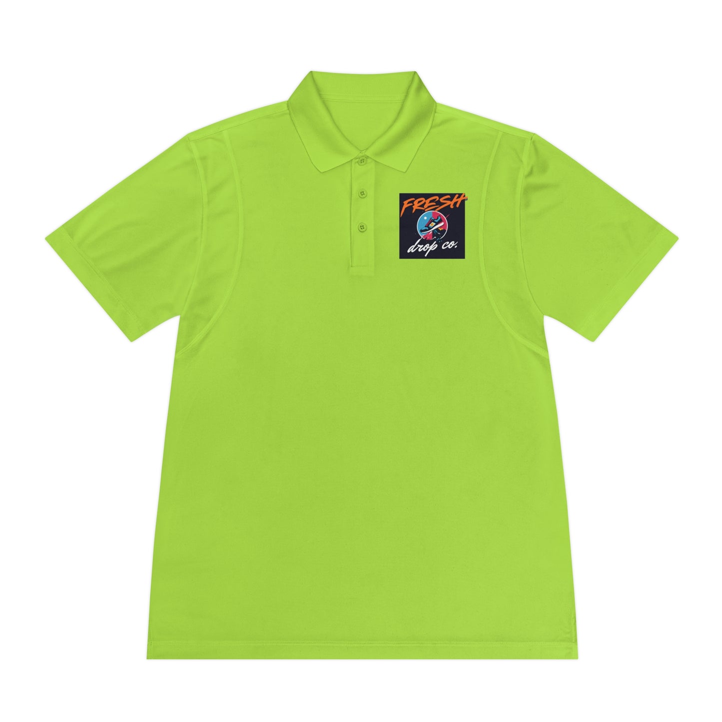 Men's Sport Polo Shirt - Fresh Drop Co Branded Polo with FDCo Logo, Moisture-Wicking, Golf Course Style, Father's Day Gift, Lightweight