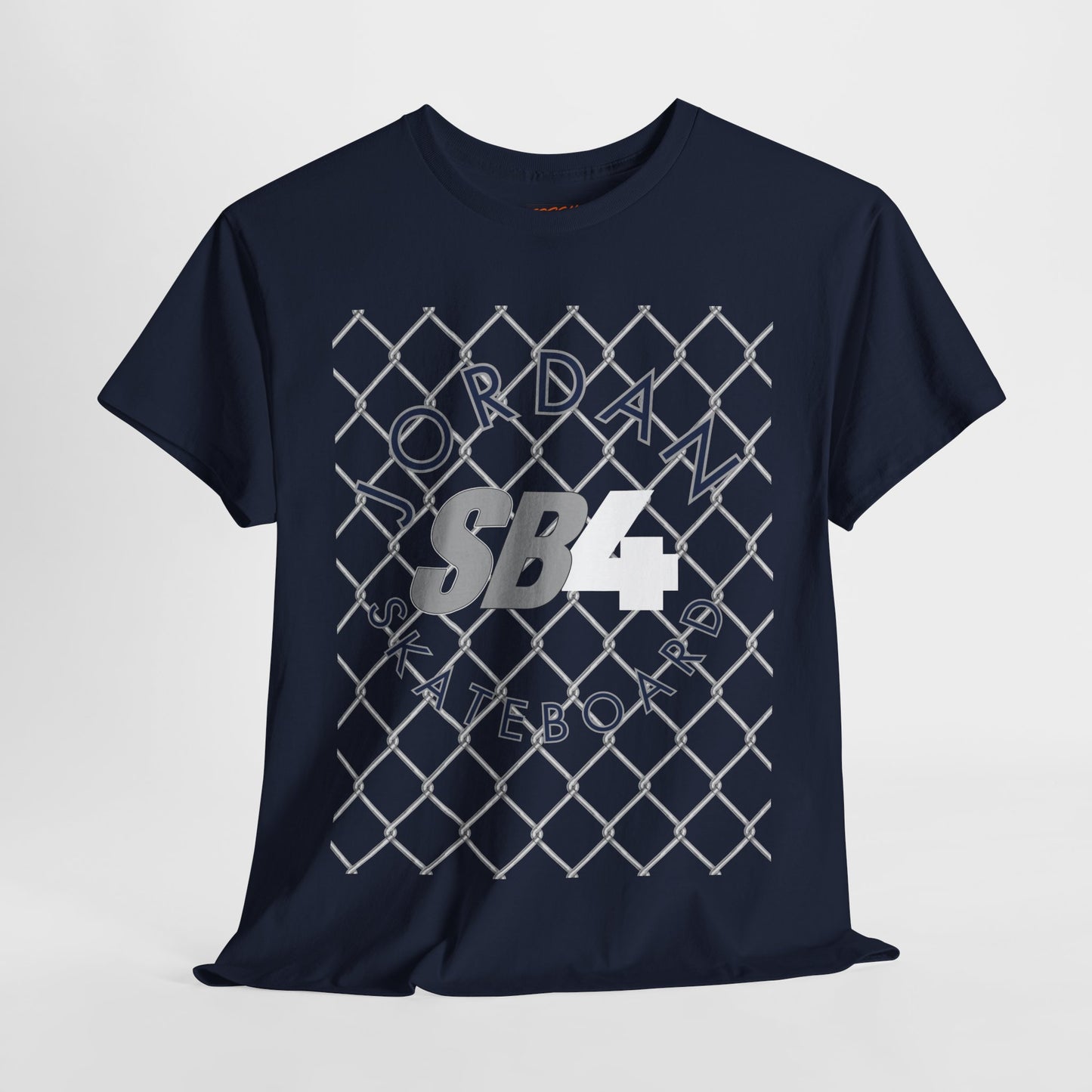Jordan 4 inspired SB4 Graphic Tee, Urban Skate Culture Unisex Heavy Cotton Shirt, Navy/Grey/Black Streetwear Top, Retro Sneaker Tribute Tee