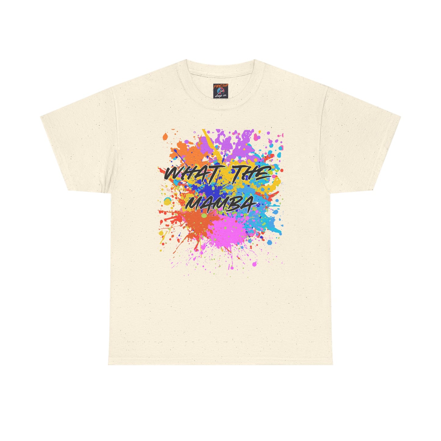 What The Mamba Color Splash Graphic Tee, Unisex Heavy Cotton T-Shirt for Sneakerheads and Hoop Fans, Purple Orange Blue Pink Tee, Basketball