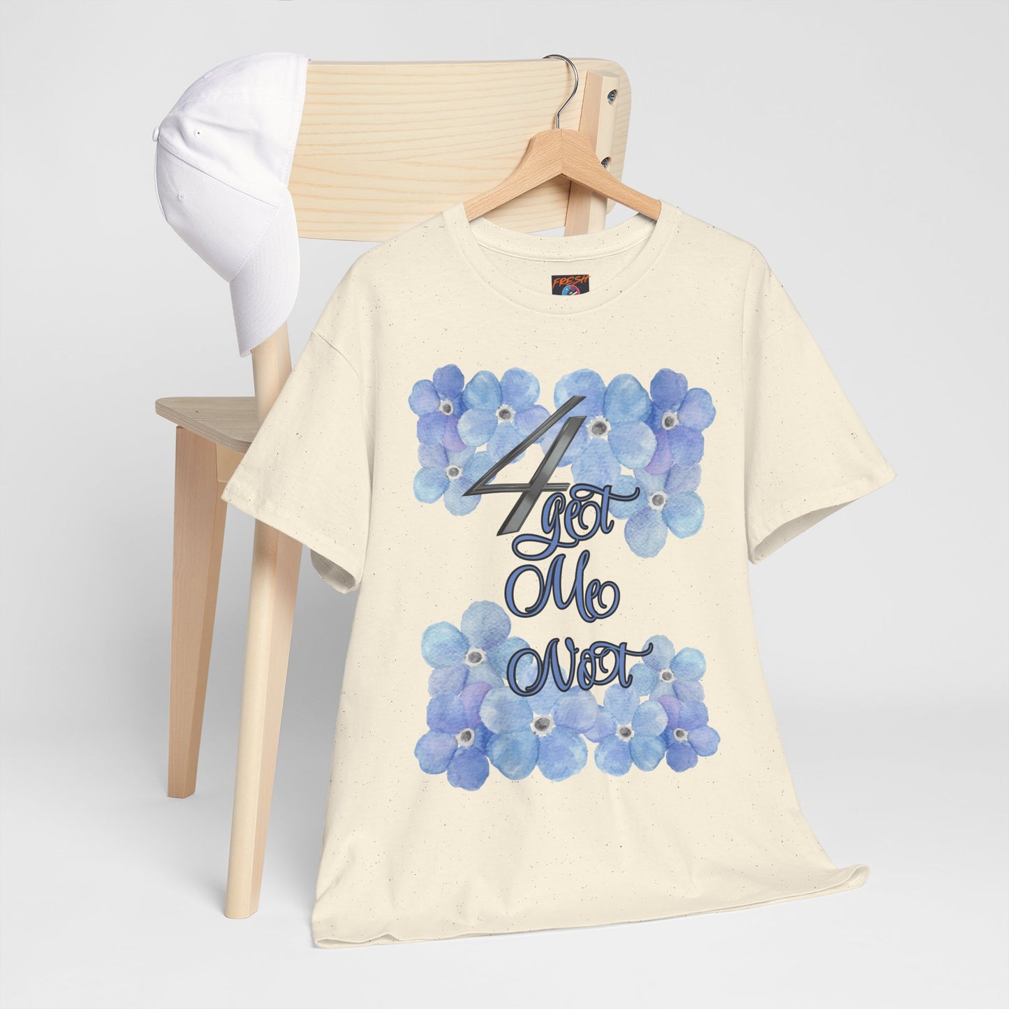 Front view of floral graphic tee matching Jordan 4 Forget Me Not sneakers – FreshDropCo
