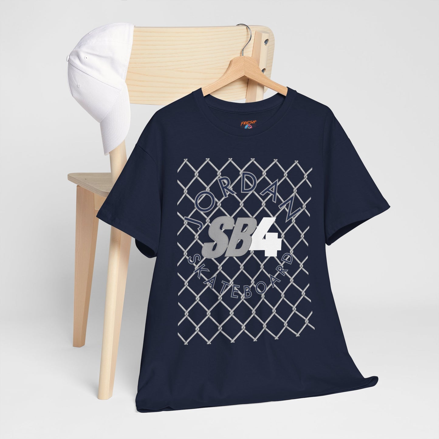 Jordan 4 inspired SB4 Graphic Tee, Urban Skate Culture Unisex Heavy Cotton Shirt, Navy/Grey/Black Streetwear Top, Retro Sneaker Tribute Tee