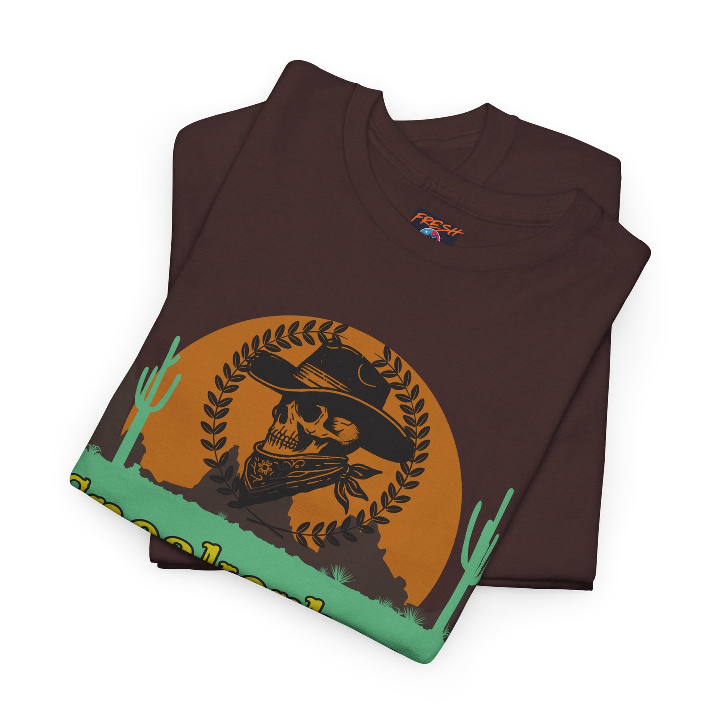 Outlaw graphic tee with laurel crown and cowboy theme – sneaker match for SB Dunk BHM