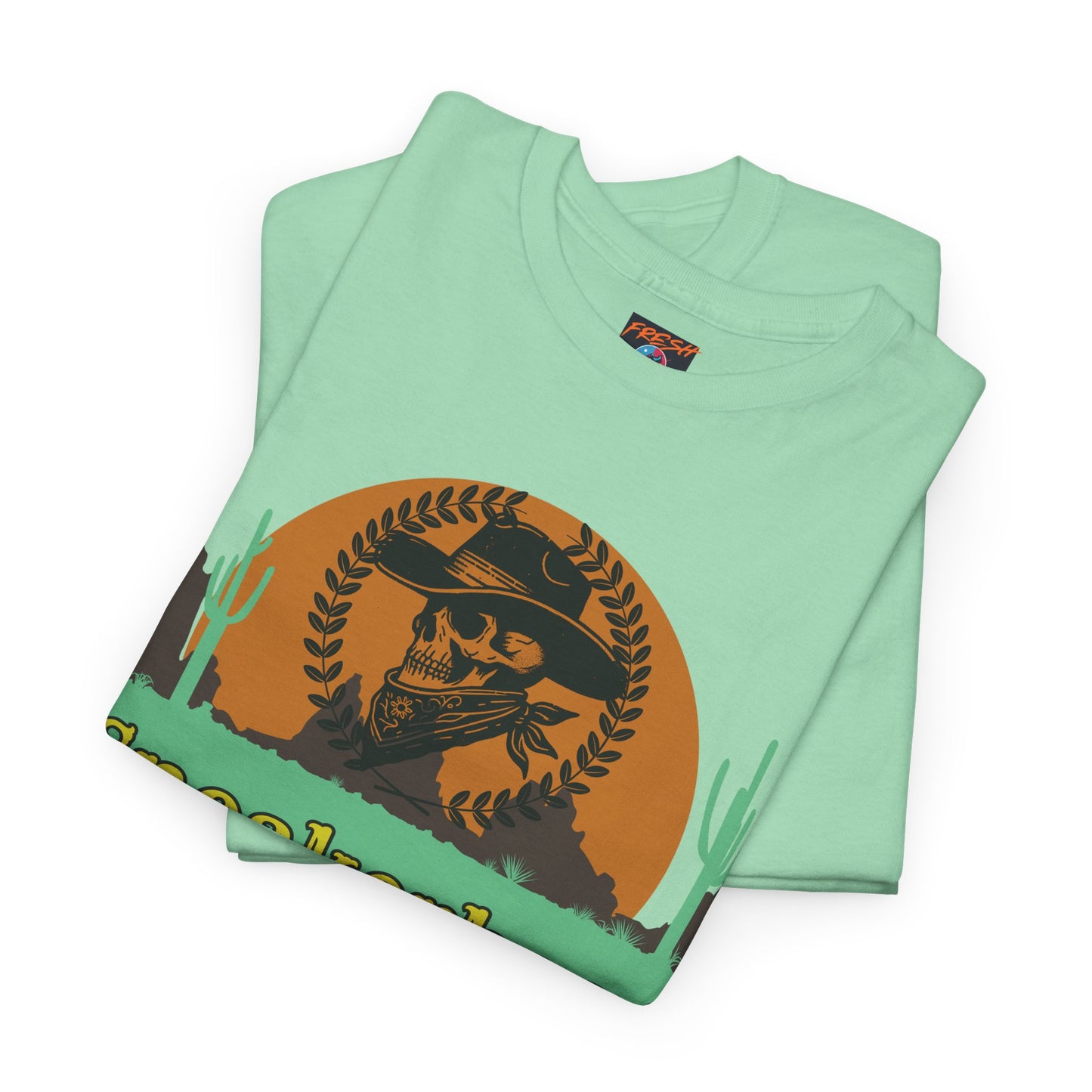 Outlaw graphic tee with laurel crown and cowboy theme – sneaker match for SB Dunk BHM
