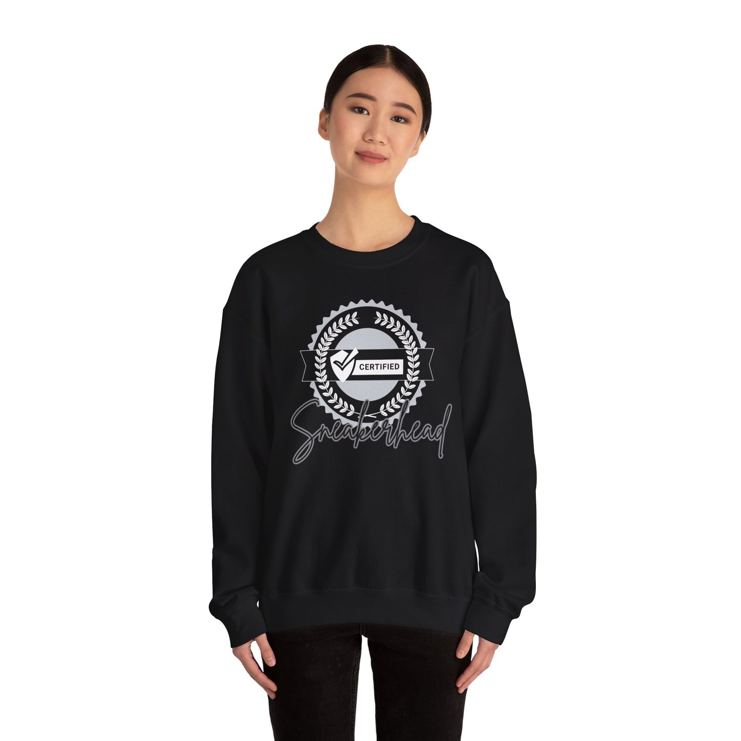 Sneakerhead Laurel Crewneck Sweatshirt - Must-Have for Streetwear Enthusiasts, Unisex Sweatshirt, Sneaker Lover Gift, Black and White