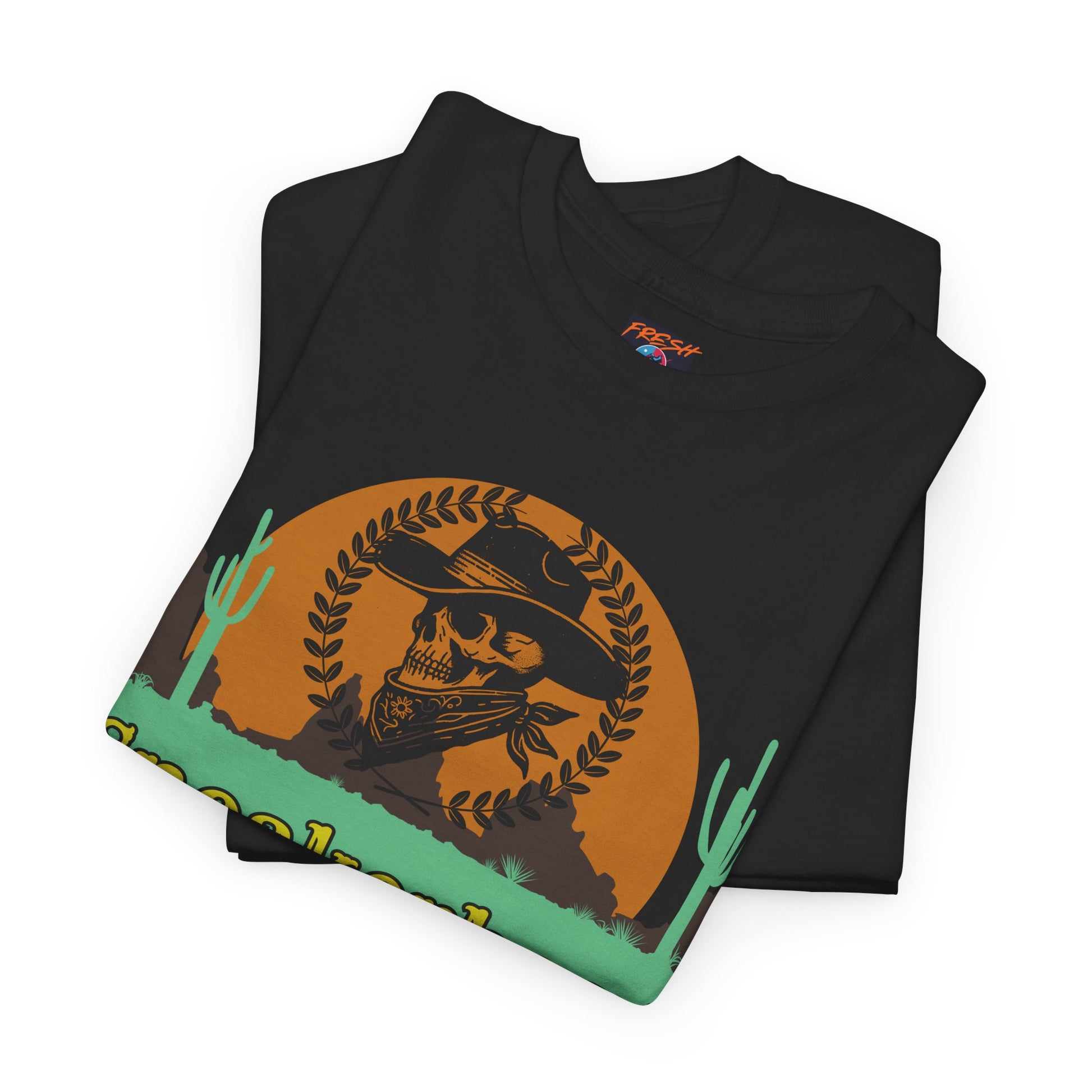 Outlaw graphic tee with laurel crown and cowboy theme – sneaker match for SB Dunk BHM
