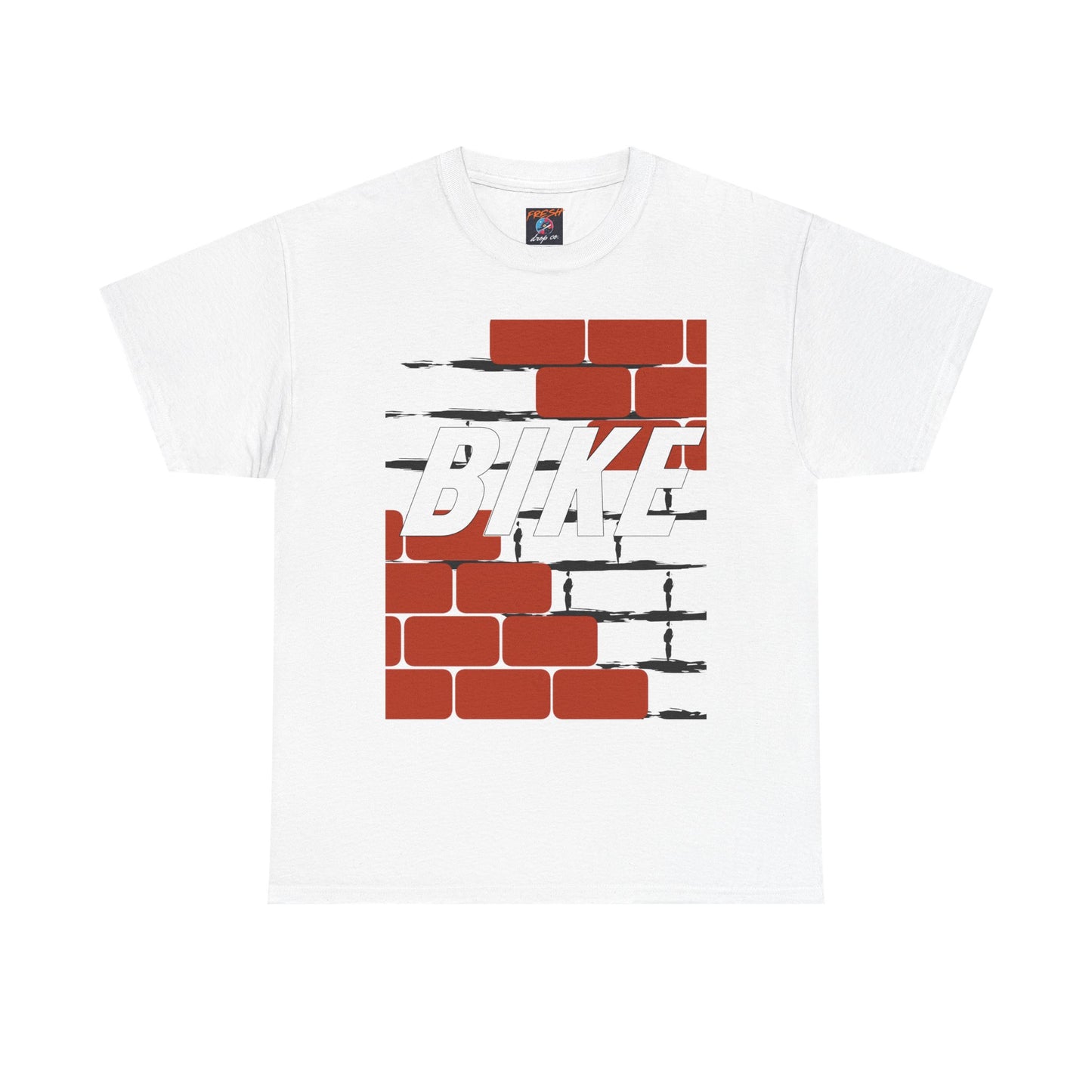 Unisex Heavy Cotton Tee - 'BIKE' T-Shirt Inspired by Jordan 4 x Nigel Sylvester, Brick Wall Graphic Tee, BMX Legend Tee, Streetwear Tee,