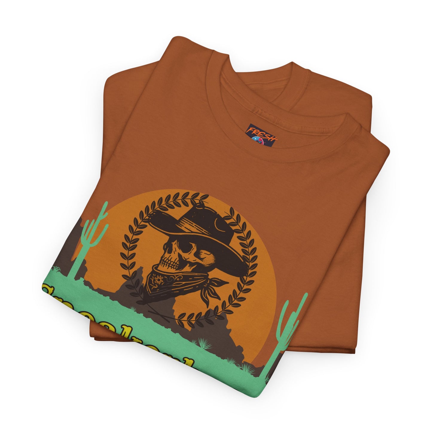 Outlaw graphic tee with laurel crown and cowboy theme – sneaker match for SB Dunk BHM