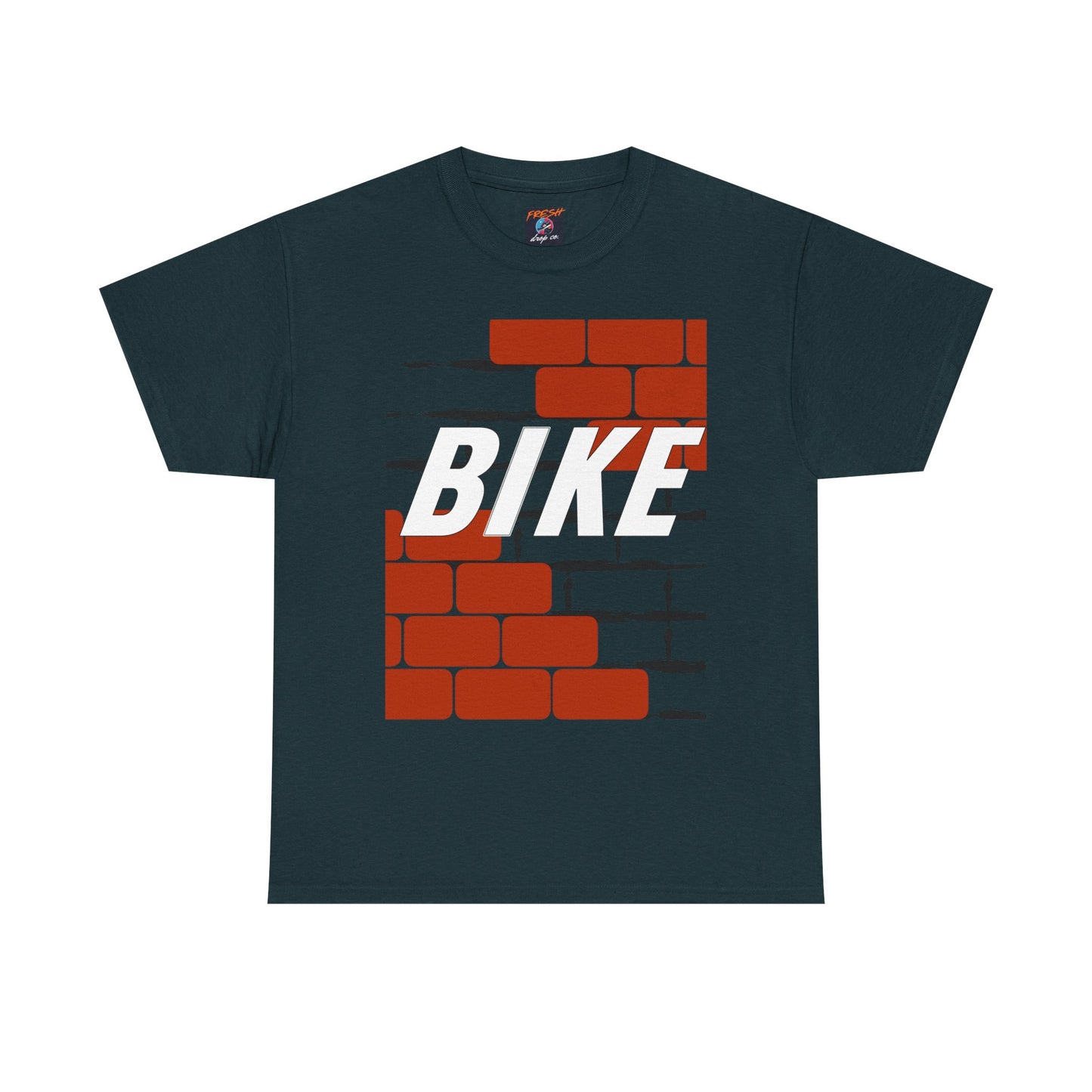 Unisex Heavy Cotton Tee - 'BIKE' T-Shirt Inspired by Jordan 4 x Nigel Sylvester, Brick Wall Graphic Tee, BMX Legend Tee, Streetwear Tee,