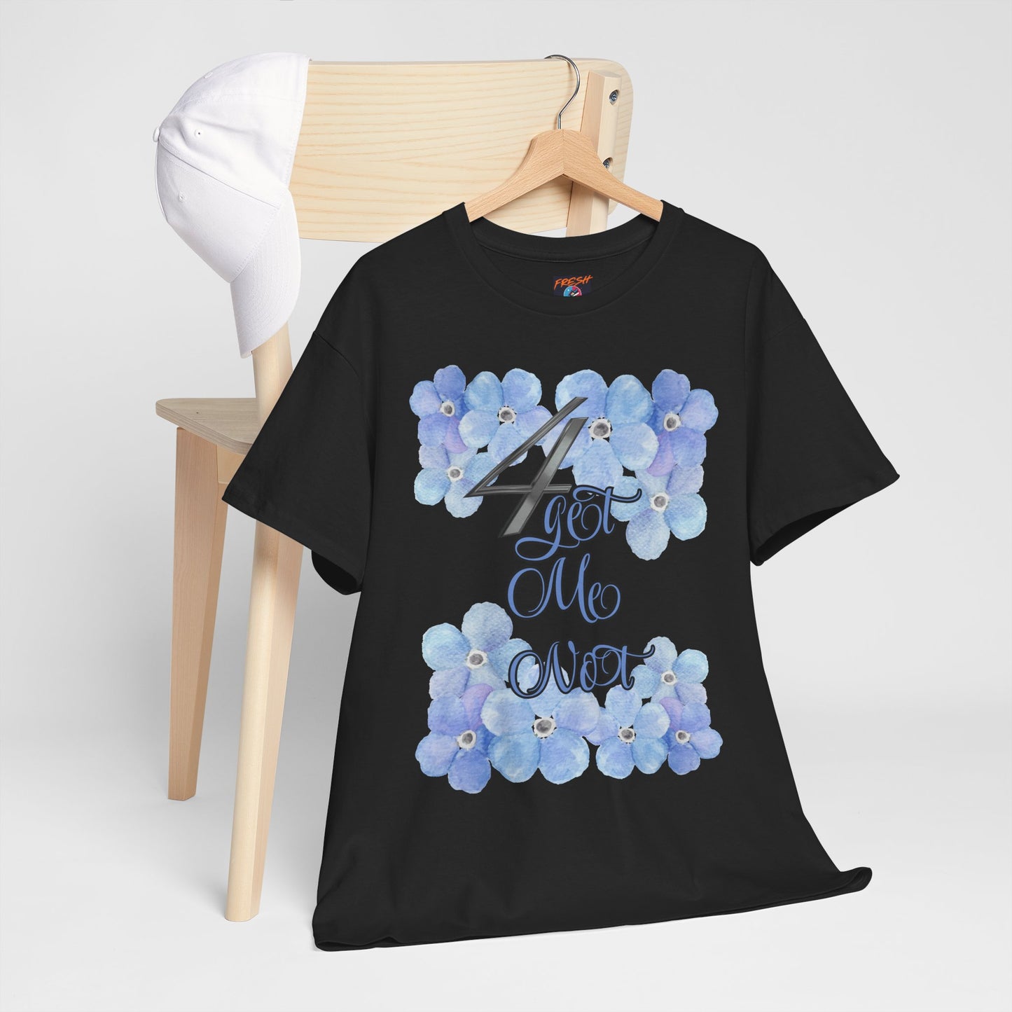 Front view of floral graphic tee matching Jordan 4 Forget Me Not sneakers – FreshDropCo