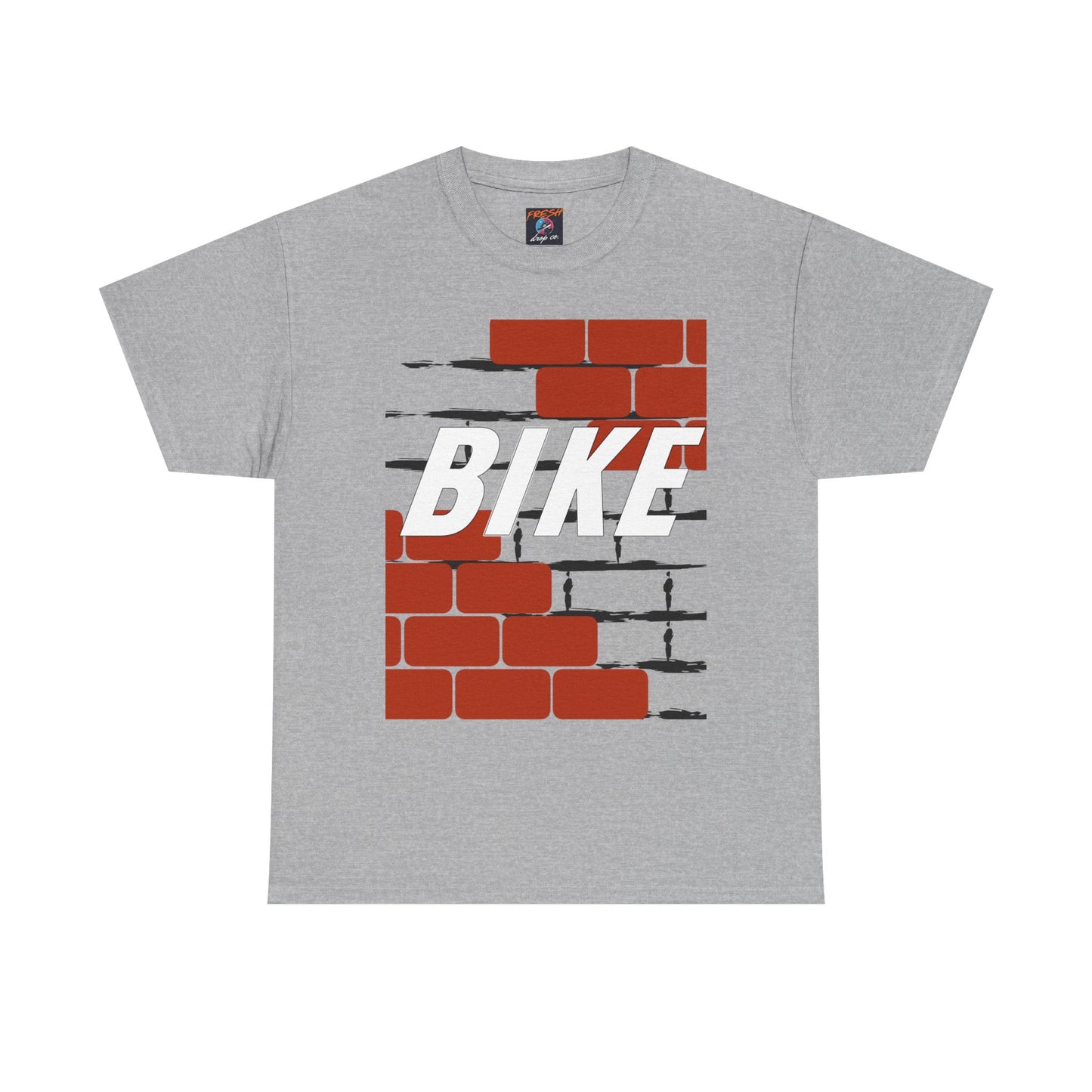 Unisex Heavy Cotton Tee - 'BIKE' T-Shirt Inspired by Jordan 4 x Nigel Sylvester, Brick Wall Graphic Tee, BMX Legend Tee, Streetwear Tee,