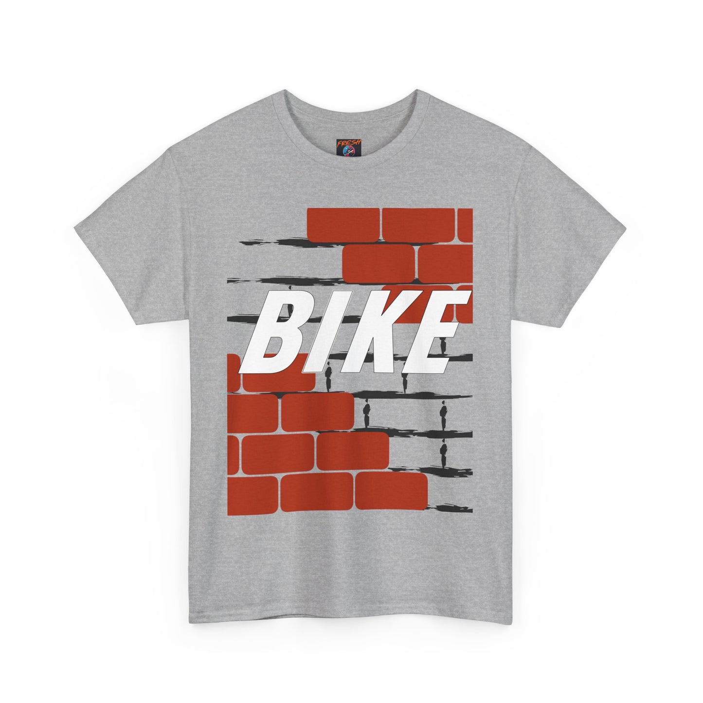 Unisex Heavy Cotton Tee - 'BIKE' T-Shirt Inspired by Jordan 4 x Nigel Sylvester, Brick Wall Graphic Tee, BMX Legend Tee, Streetwear Tee,