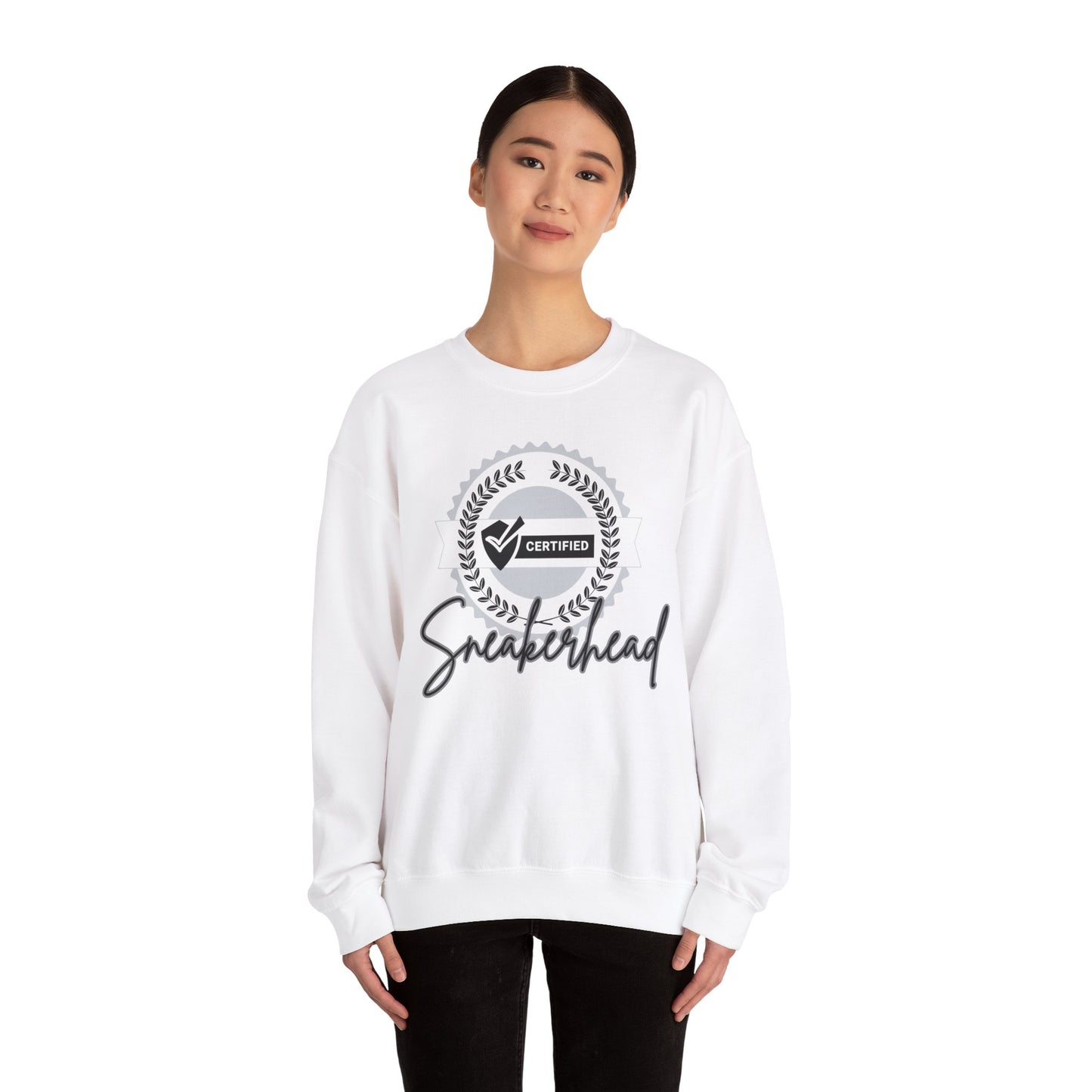 Sneakerhead Laurel Crewneck Sweatshirt - Must-Have for Streetwear Enthusiasts, Unisex Sweatshirt, Sneaker Lover Gift, Black and White