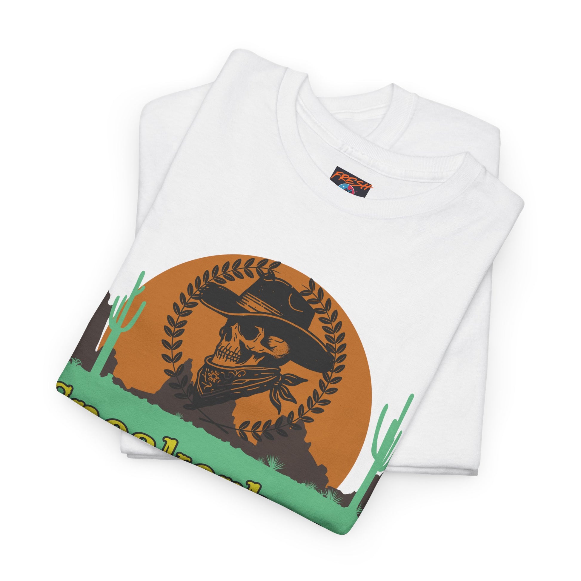Outlaw graphic tee with laurel crown and cowboy theme – sneaker match for SB Dunk BHM