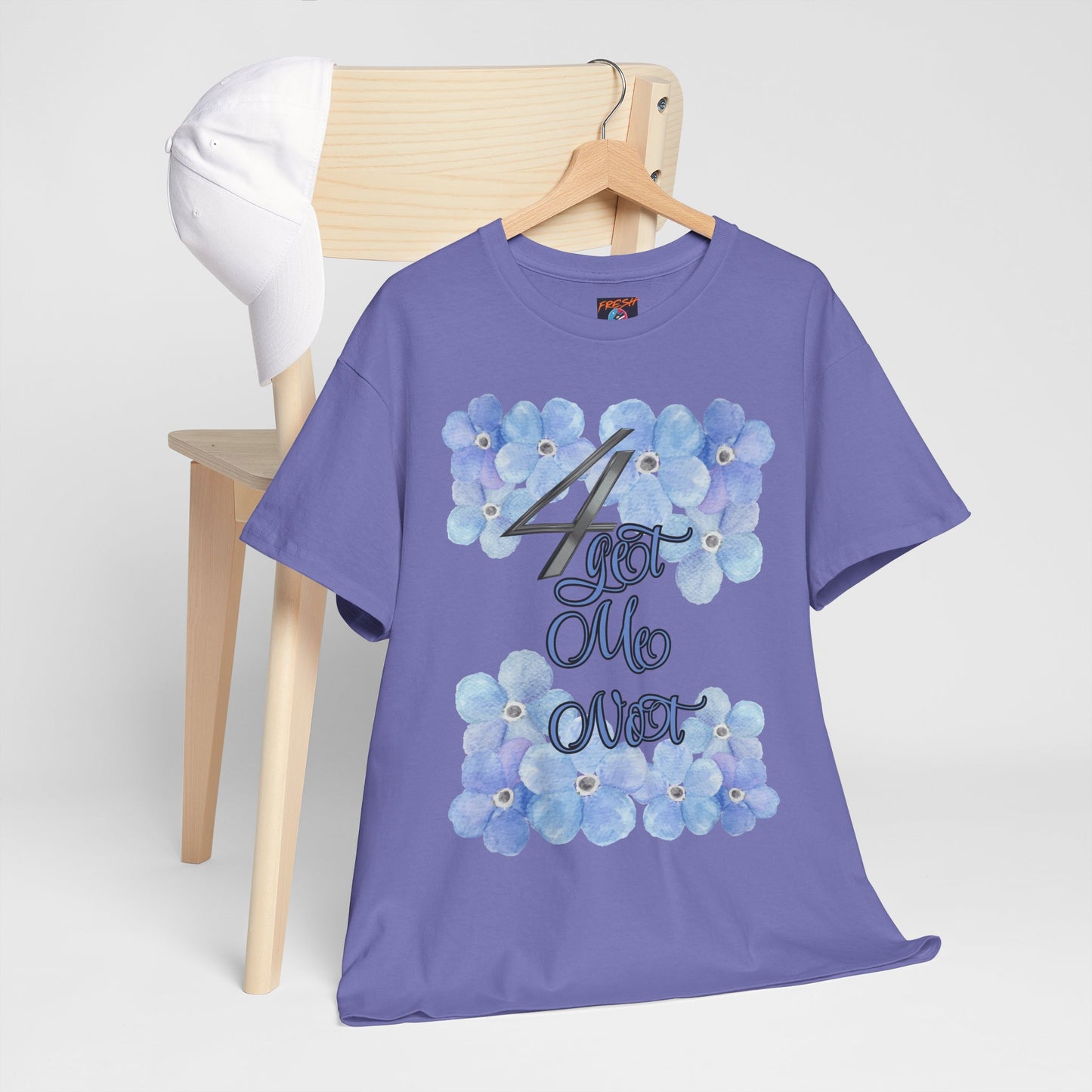 Front view of floral graphic tee matching Jordan 4 Forget Me Not sneakers – FreshDropCo