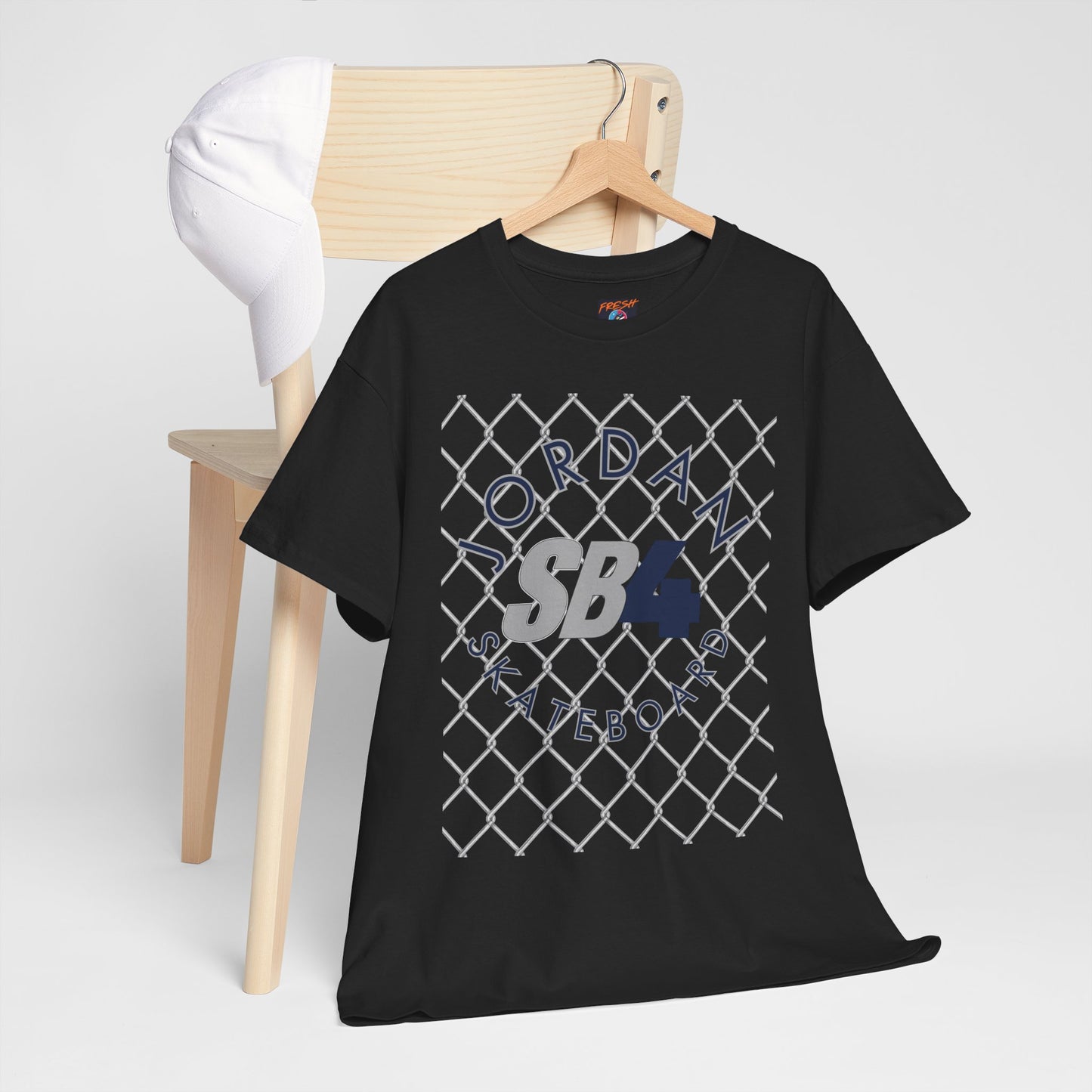 Jordan 4 inspired SB4 Graphic Tee, Urban Skate Culture Unisex Heavy Cotton Shirt, Navy/Grey/Black Streetwear Top, Retro Sneaker Tribute Tee