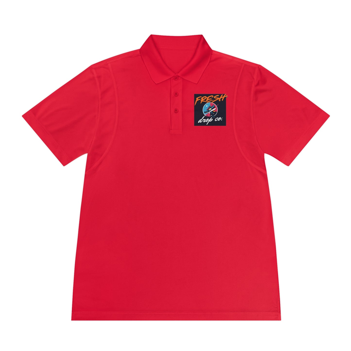 Men's Sport Polo Shirt - Fresh Drop Co Branded Polo with FDCo Logo, Moisture-Wicking, Golf Course Style, Father's Day Gift, Lightweight