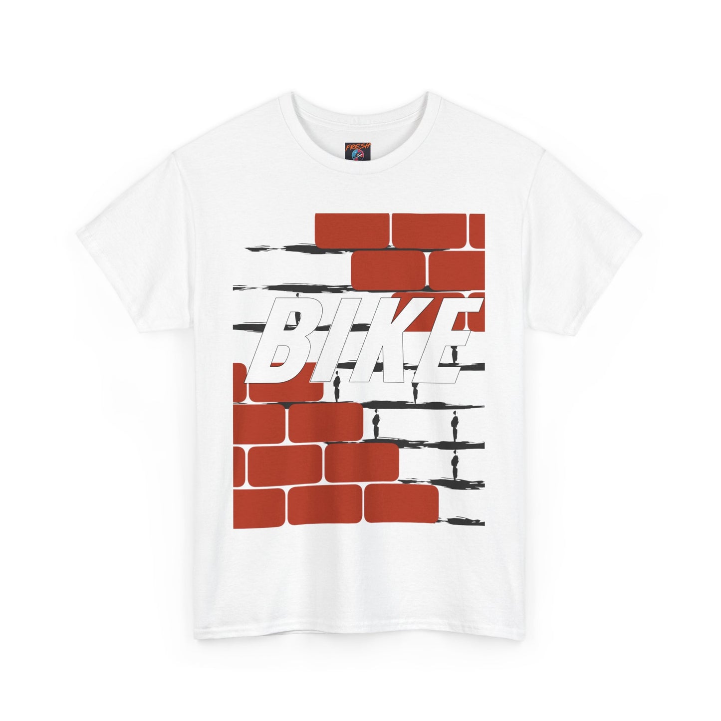 Unisex Heavy Cotton Tee - 'BIKE' T-Shirt Inspired by Jordan 4 x Nigel Sylvester, Brick Wall Graphic Tee, BMX Legend Tee, Streetwear Tee,