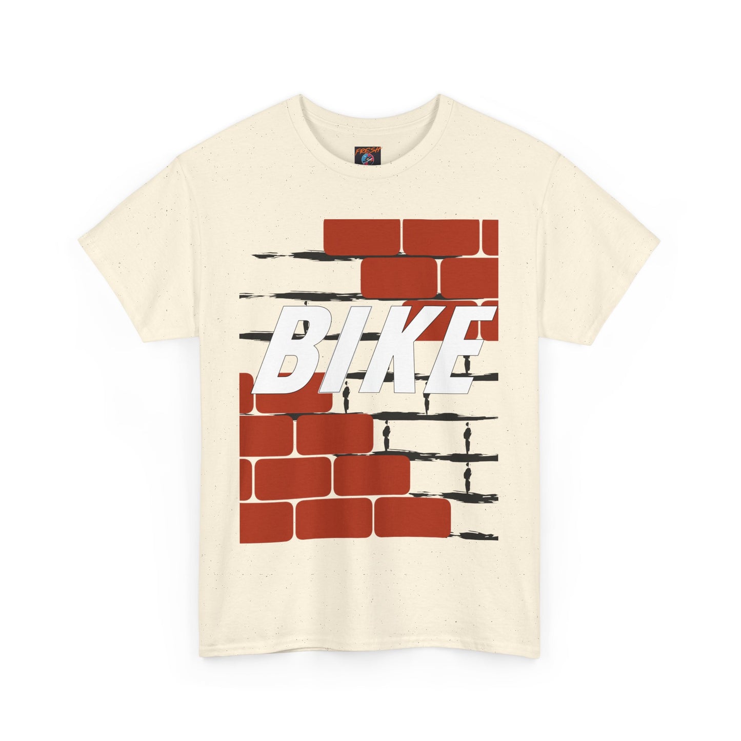 Unisex Heavy Cotton Tee - 'BIKE' T-Shirt Inspired by Jordan 4 x Nigel Sylvester, Brick Wall Graphic Tee, BMX Legend Tee, Streetwear Tee,